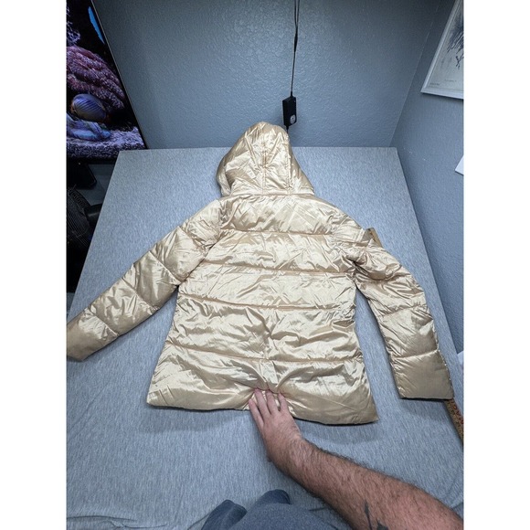 Sam Edelman Hooded Puffer Jacket‎ Sz.-M Cashmere Beige Read - Picture 7 of 11